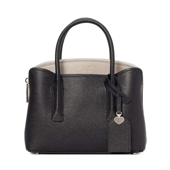 Kate Spade Margaux Mini Leather Satchel Bag - Black/Warm Beige Like New - Picture 1 of 9